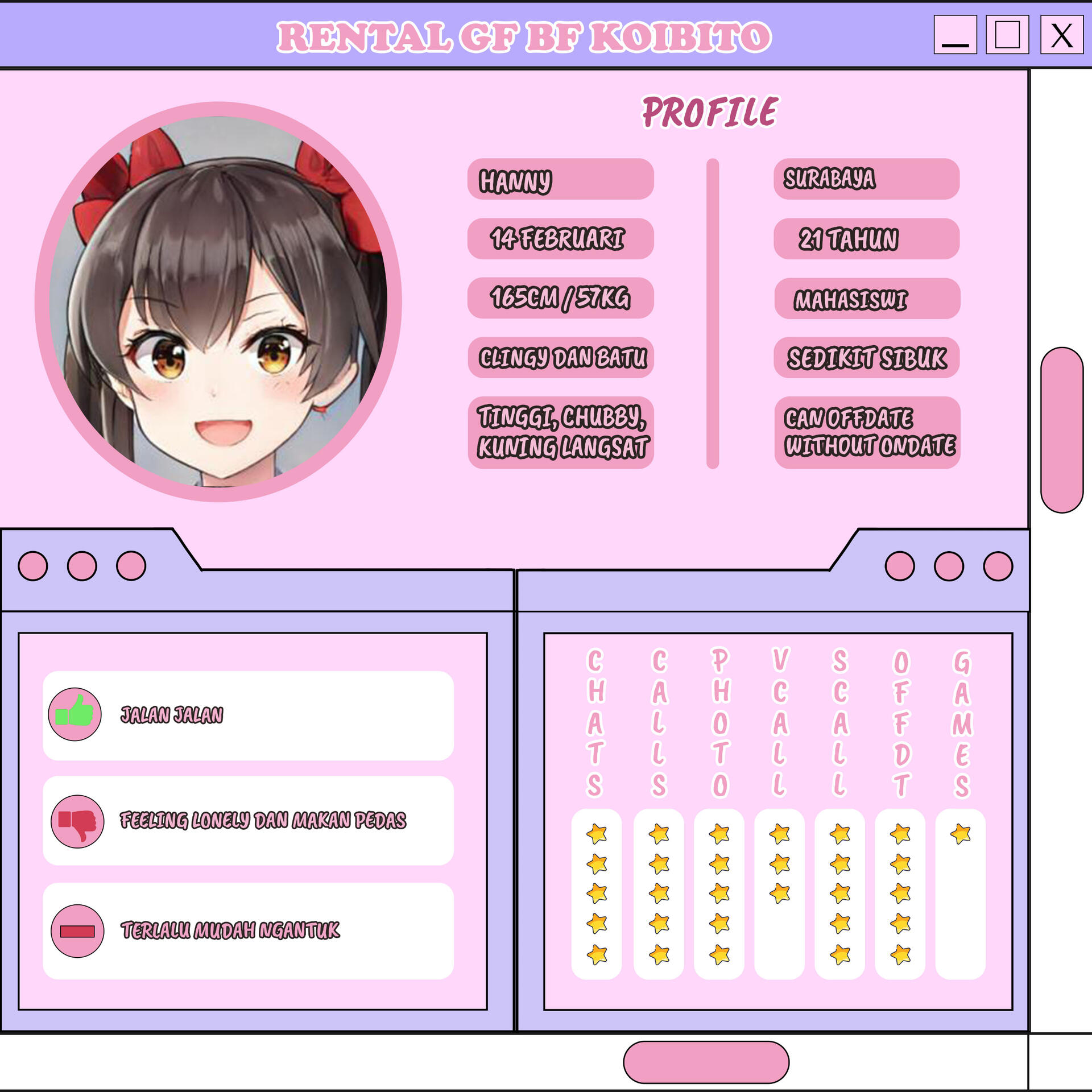 Rental Pacar Gaby